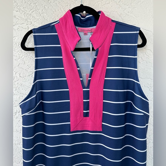 Simply Southern Stripe Tunic Dress by XXL Midi Sleeveless V Neck XXL NWT - Picture 4 of 11